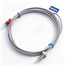 Twideec14인치 나사 프로브 온도 센서 K형 열전대 2미터 케이블 온도 범위 0-600°C LT-104, Twideec14인치 나사 프로브 온도 센서 K형 열전