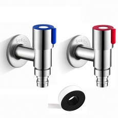 파파스 납작수전 슬림 수전 베란다 세탁기 수도꼭지 커플링 2개입(냉수+온수)세트, 1개