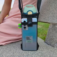 스트랩 메쉬 물통 파우치 FD-0139, 1개, 블루_FREE