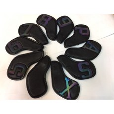 時尚高爾夫球桿保護套, PAR72 大數字 磁扣-鐵桿套-黑色, 10個