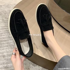 台灣出貨 35-43碼 2025新款網紅小香風41樂福鞋 低幫輕便豆豆鞋 流蘇防滑低跟豆豆鞋 懶人鞋 帆船鞋