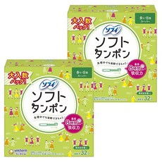 소피 소프트 탐폰 슈퍼 양이 많은 일용 32코입×2개 팩(unicharm Sofy), 32