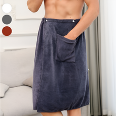 앨리스도매 남성용 샤워가운 사우나 홈웨어 스커트 가운 목욕타월 (12917444), 그레이