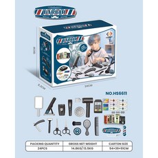 兒童過家家仿真化妝玩具彩妝套裝 女孩玩具 附收納盒 不可塗抹, 男孩理髮店（不包電 4節5號電池）, 1個