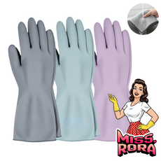 MISS.RORA 라텍스 고무장갑 3개입+은사수세미2장, 1세트, 소(S), 바이올렛1켤레+그레이1켤레+애쉬블루1켤레+은사수세미2개