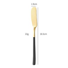 日式牛油刮 304不鏽鋼黃油鏟 奶酪果醬塗抹器, 黑金, 1個