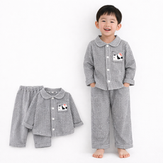 유아동 카라 잠옷 상하세트 긴팔 실내복 파자마 솜사탕체크잠옷세트