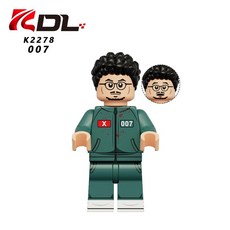 오징어게임 한국 드라마 시리즈 레고호환 블록 피규어 블랙 관리자 캐릭터 미니피규어, 1개, K2278 4cm