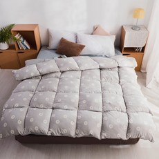 絲薇諾 韓系石墨烯蓬蓬被 冬被 四季被 雙人6*7尺【雲朵餅乾】-180x210cm, 灰色