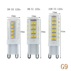 호환 Led 전구 램프 G4 G9 E14 5w 8w 12w Cob 45w 춥지 않은 옥수수 세라믹 플래시 할로겐 램프 대체 샹들리에 캡슐 따뜻한 흰색, [03] G9, [02] 8W 51LEDs, 02 Warm White, 1개