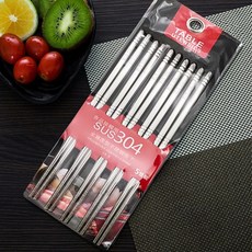 多款精選筷組, 1個, 304不鏽鋼防滑筷子 5雙入