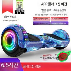 미니 전동 균형 자전거 스마트 전기바이크 성인용 출퇴근 휴대용 바이크, 1개, 6.5인치 별하늘 APP 보호 발광휠