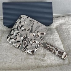 전기 도금 손잡이 메이크업 거울 뷰티 휴대용 라운드 핸드 스퀘어, 색상: 1. 17x10cm-Square, 1개