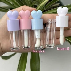 10/30/50개입 신제품 4ml/6ml 빈 플라스틱 립글로스 튜브 액체 오일 병 미니 샘플 메이크업 도구, 03 cap3 with brush B, 05 30pcs  4ml, 01 플라스틱