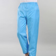 褲子條紋灰塵工作服打磨噴漆服食品廠水洗鬆緊無塵褲防塵服, 藍色