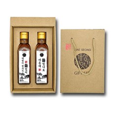 [개성방앗간 커스텀] 들기름 2입 선물세트_내맘이한가득들었어 마음에들었나요 특별한문구 선물세트, 2개, 180ml