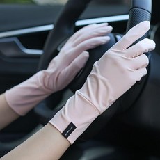 戶外防曬手套 夏季薄款 防紫外線 開車防滑 可觸屏, 1個, 手腕標籤粉色, 粉色