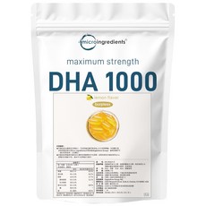 micro ingredients DHA 1000 高含量RTG魚油 檸檬口味, 1個