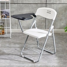 고내구성 접이식 책걸상 교회 강의실 일체형 책상, 9019화이트체어+라이팅보드+북넷