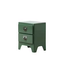 피트 미드센츄리 틈새 미니 플라스틱 레트로 빈티지 캐비넷 서랍장 수납장, 2단, 다크그린