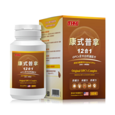 康式普拿 美法複方專利OPCs 60錠 純天然配方 無咖啡因 青春美麗 健康維持, 1個, 60顆