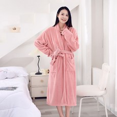 成人珊瑚絨長款過膝睡袍 家居服 可外穿 不掉色 不掉毛