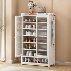 현관 방진 도어형 신발장 거실 대용량 2문 신발장 수납장 현관캐비닛, 8단, D02