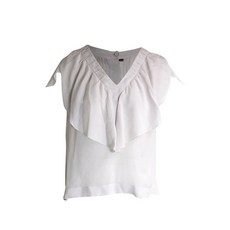 펜디 중고 V넥 러플 블라우스