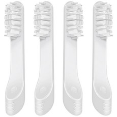 Quip 소닉 칫솔과 호환되는 칫솔 교체용 헤드 - 리필 전동 헤드 블랙 4팩, Light Grey, 1 Count (Pack of 4)