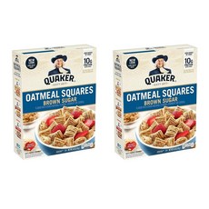 퀘이커 오트밀 스퀘어 브라운 슈가 Quaker Oatmeal Breakfast Cereal 14.5 Oz, 2개, 411g