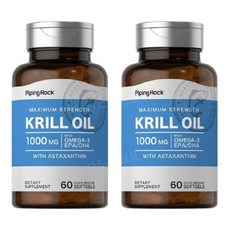 파이핑락 크릴 오일 오메가3 아스타잔틴 1000mg 60정 2개