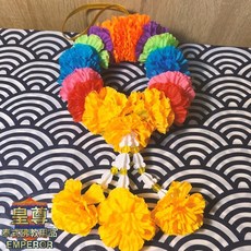 泰國花圈 泰式花圈 還願花環 萬壽菊 菊花 四面佛 泰國花束 掛花 束花, 四面佛七彩霓虹色