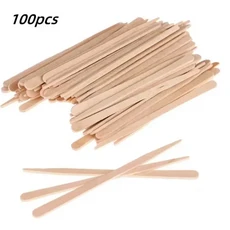 100개 개인 위생 키트 미용 나무 혀 누름기 왁스 일회용 스패출라 체모 제거