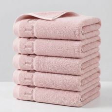 융풍 수건 호텔수건 60수 고급수건 절묘한 편지 자수 타올, 파스텔 핑크, 5개