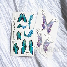 벨로룸 나비 타투 스티커 헤나스티커, FG-006보라나비