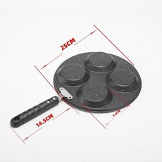 四孔不粘煎鍋 雞蛋模具 早餐平底鍋, 1個, 新款陶瓷不粘煎鍋,四孔煎鍋單鍋