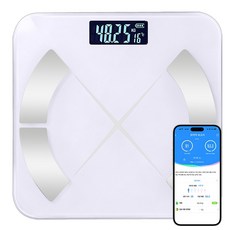 SEVOREN 스마트 체중계 체성분 체지방 인바디체중계 정밀측정 가정용체중계, 화이트, 1개, 블루투스