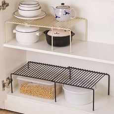 1+1권스 길이조절 접시 정리대 그릇정리대 주방 후라이팬 냄비 거치대 선반