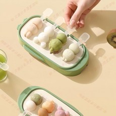 食品級矽膠雪糕模具，兒童冰棍、冰淇凌、奶酪棒磨具, 1個, 綠色