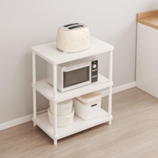 하이피러브 다용도 수납 선반 진열장 전자레인지 선반, 화이트, 3단