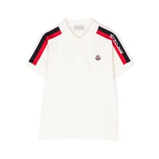 몽클레르 앙팡 로고 패치 피케 폴로 셔츠