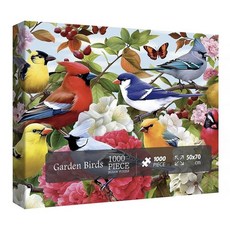 해외 BBOLDIN 성인용 강아지 독특한 퍼즐 1000피스 아트 직소 가을 락 스톤 미국매장정품+ 1729075, Garden Birds.