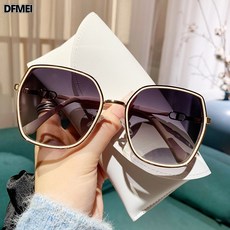 DFMEI 墨鏡女士潮新款偏光太陽眼鏡防曬時尚茶色高級感