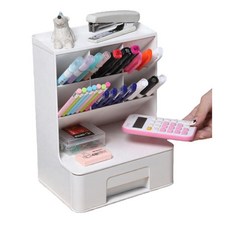 다용도 데스크 연필꽂이 펜 트레이 책상 정리함 사무실 필기구 오거나이저 1개