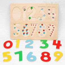 브이커머스 소근육장난감 원목 숫자 퍼즐