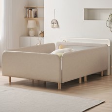 국내제작 인홈 허그미 LED 저상형침대 +발통세트 +라텍스탑 독립스프링 매트리스 포함, 내추럴 가드형D+발통세트