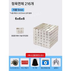 강한 마그네틱 벅 스퀘어 블록 2000 자석 재미있는 조립 빌딩 교육용 장난감, M. 5mm 정사각형 216pcs (무료 선물 팩)