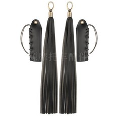 레트로 핸들꾸미기 가죽커버 술장식 손잡이꾸미기 바이크, 블랙