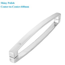 호환 1개 SUS304 유리 도어 바 풀 백투백 마운트 로즈 골드 화이트 블랙, 05 Curved Shiny 440mm
