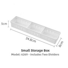 확장형 서랍 수납함 칸막이가 정리 도구 류 내장형 걸이식 수납 디자인, 1개, 4. 칸막이 있음 - 길이 조절 불가 - 스몰 사이즈